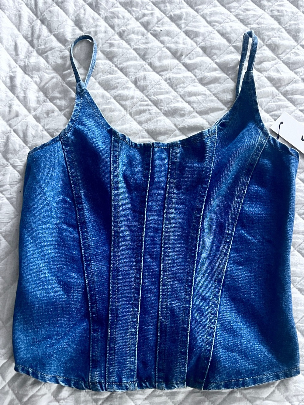 Vigoss Corset Denim Top, Boho, Coquette, Cottagecore, Preppy, Western - Picture 5 of 6